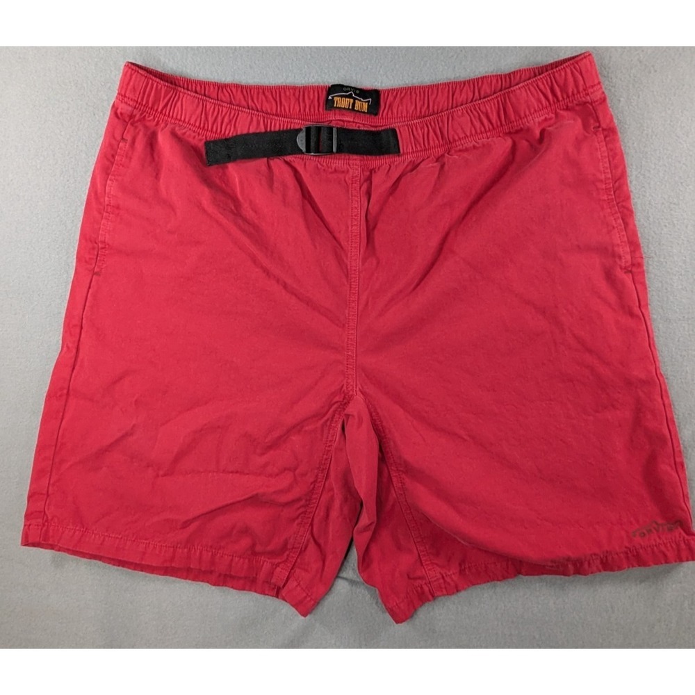 Orvis Trout Bum Men's Large Red Belted Hiking Outdoor Shorts